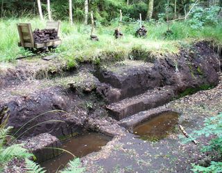 Turfwinning boven de waterspiegel Turfwinning boven de waterspiegel
