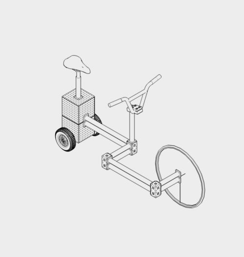 Open bakfiets met motorblok Open bakfiets met motorblok